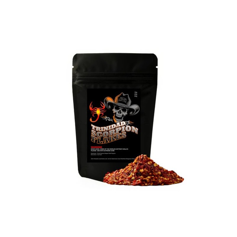 Trinidad Scorpion Chilli Pepper Flakes, 25g, Ultra Hot