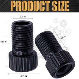 MEAJOO 2PCS Presta Valve Adapter, Aluminum Convert Presta to Schrader Adaptor, Inflate Tire Using Standard Pump or Air Compressor for Bikes, 2 x Black Tire Valve Caps(Vertical Grain Style, Black)
