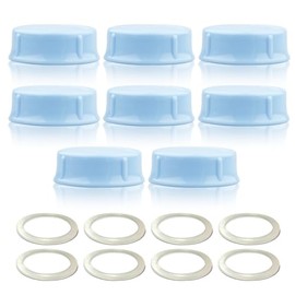 Tapas sólidas Maymom con anillo de sellado para biberones de tamaño estándar, tapas para biberón, compatibles con biberones Medela, Ameda y biberones Nuk pequeños, Playtex y Gerber, biberón Lifefactory; 8 piezas (azul)