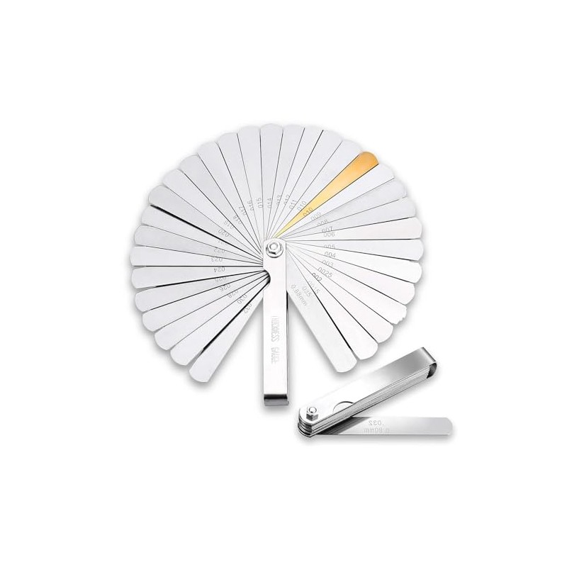 Precision Feeling Gauge Set, 32 Pieces Stainless Steel Valve Gauge