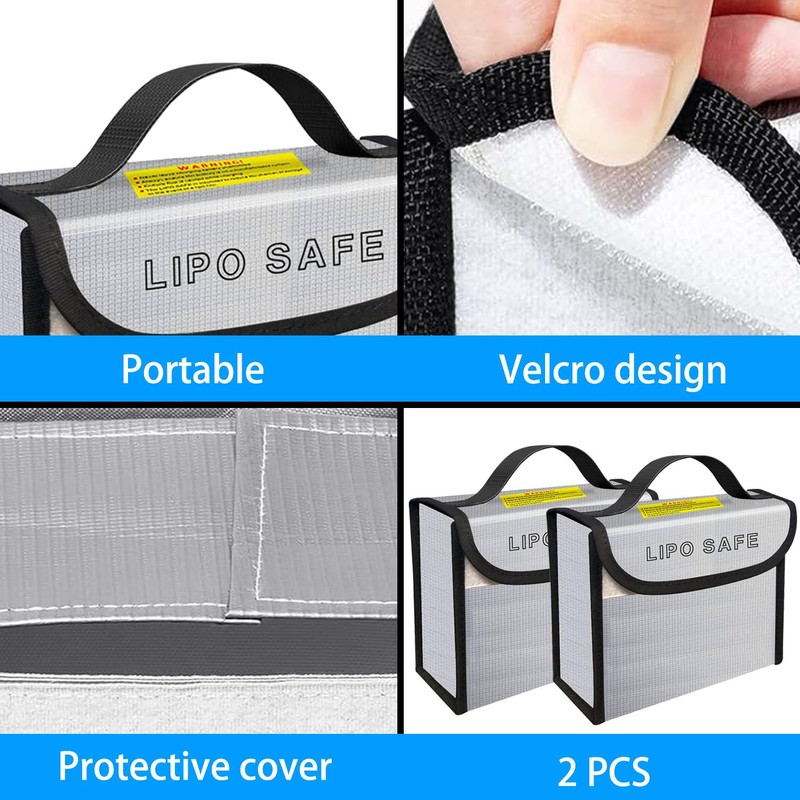 IANDAIROK 2PCS 185 * 75 * 150mm Lipo Battery Safe