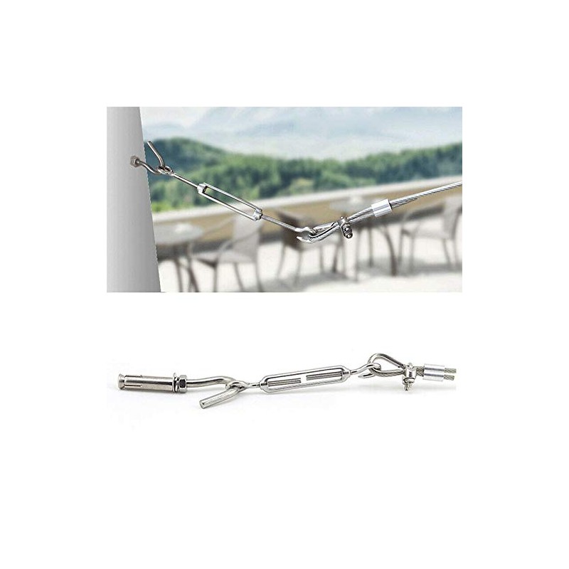 BE-TOOL Stainless Steel 304 Hook & Eyelet Wire Rope for