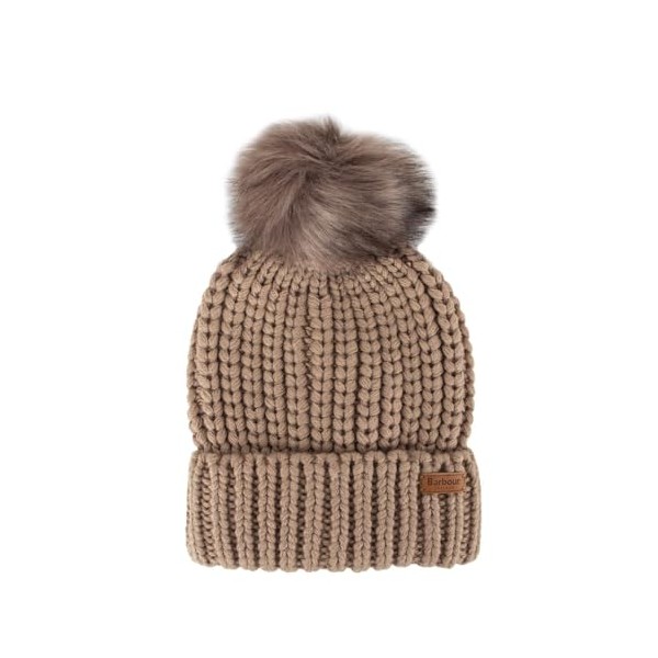 Barbour SALTBURN Womens Pom-Pom Beanie Mink