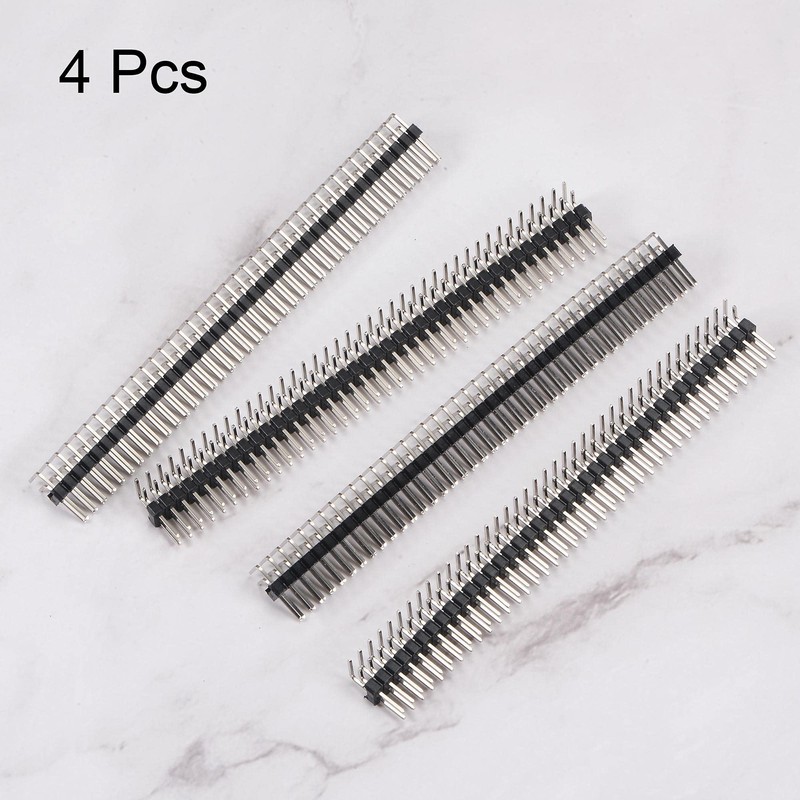 sourcing map Right Angle Header Pin 80P 2 Row 2.54mm