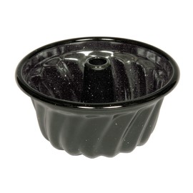 Riess, 0548-022, Mini Backform, Guglhupfform, CLASSIC - BACKFORMEN, Durchmesser 12 cm, Höhe 6,6 cm, Emaille, schwarz