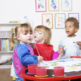 BAHABY Kids Art Smocks 2 Pack Painting Smock with Long Sleeve and 3 Pockets for Age 3-8