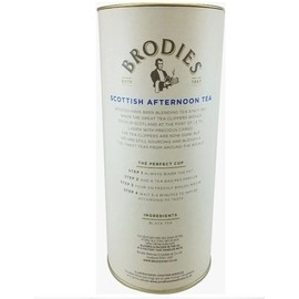 BRODIES FAMOUS EDINBURGH, AFTERNOON TEA BLACK TEA BLEND CANISTER DRUM, 50 BAGS