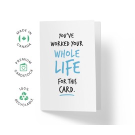 Karto Funny Retirement Card for Men Women - Large 5.5x8.5 inch Friend Coworker Retirement Cards - You've Worked Kraft