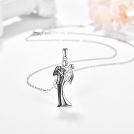 Dreamboat - Collar para parejas, collar de plata de ley, collar de compromiso, para novia, día de San Valentín, regalos para ella, regalos para novia, Plata esterlina, Sin piedra preciosa