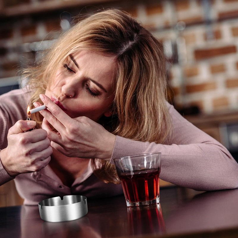 10 pieces ashtray, stainless steel, table top ashtray, modern table