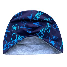 Wollhuhn Boys/Girls Shorties Beanie/Beanie Hat/Knitted Hat/Children's Hat Comfortable Many Designs Jersey Double Layer Lined Transitional Periods (Eco Fabrics/Organic) 2024202401, Cool Music Blue