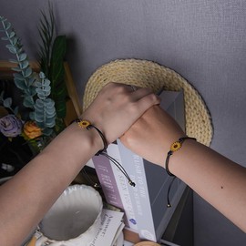 Zeafbaper Sunflower Bracelet Gifts for Best Friend Couples Matching Bracelets Set for 2 Mother daughter Birthday Gifts for Women Best Griend Sister Christmas Gift for Daughter Adults