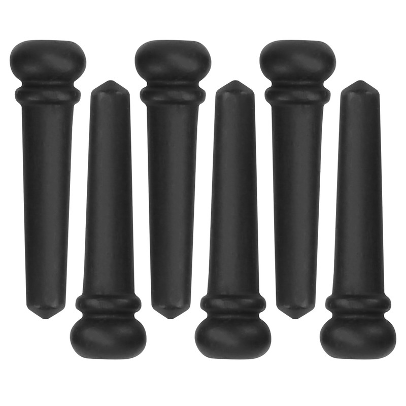 6pcs Ebony Acoustic Guitar Pins Pegs Guitar Parts Replacement Tool
