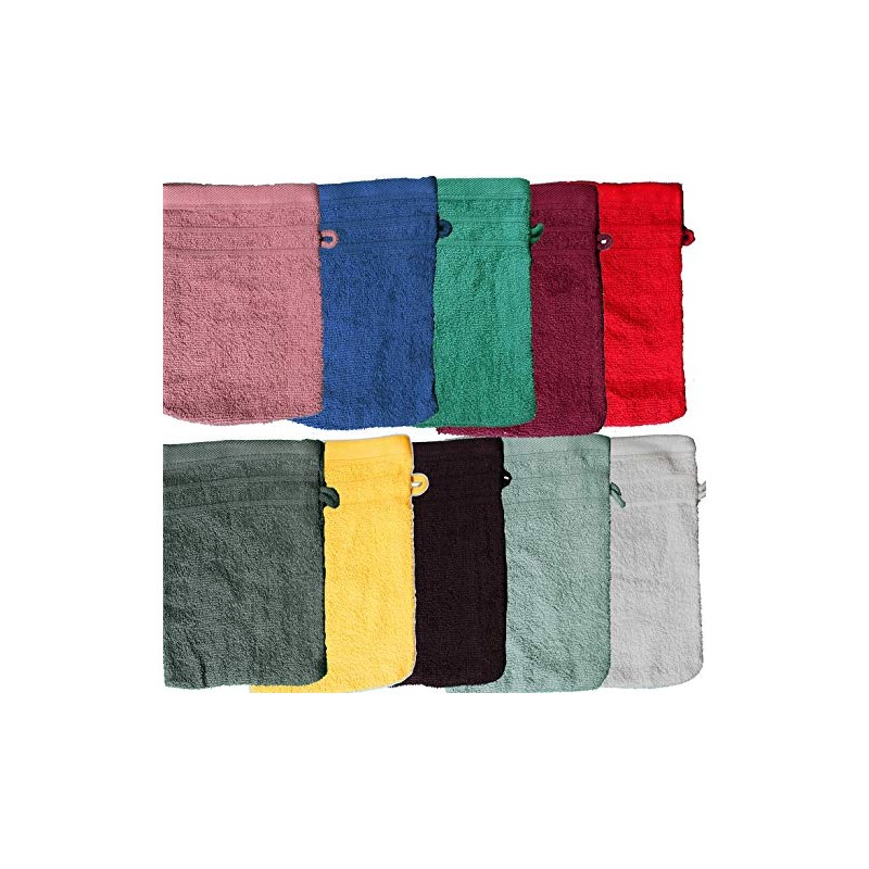 Unbekannt Pack of 10 Terry Cloth Wash Mitts Plain /