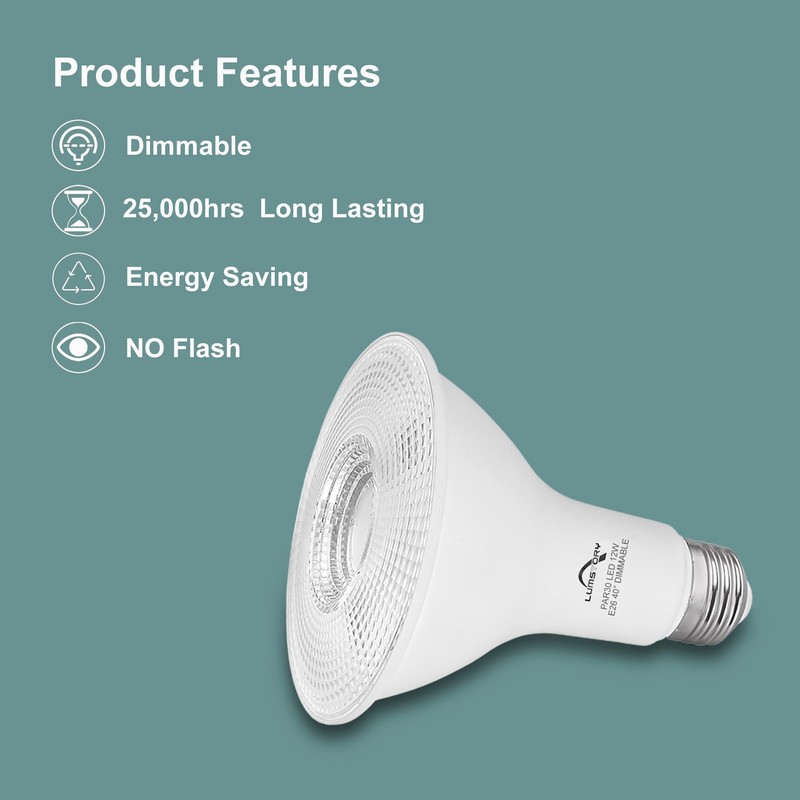 LumStory PAR30 LED Bulb 3000K Warm White Flood Light Long