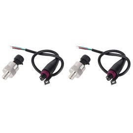 2 Stück Druckwandler-Sender-Sensor für Öl, Kraftstoff, Luft, Wasser, 1/8 Zoll NPT-Gewinde, Edelstahl für Öl, Kraftstoff, Gas, Wassertank