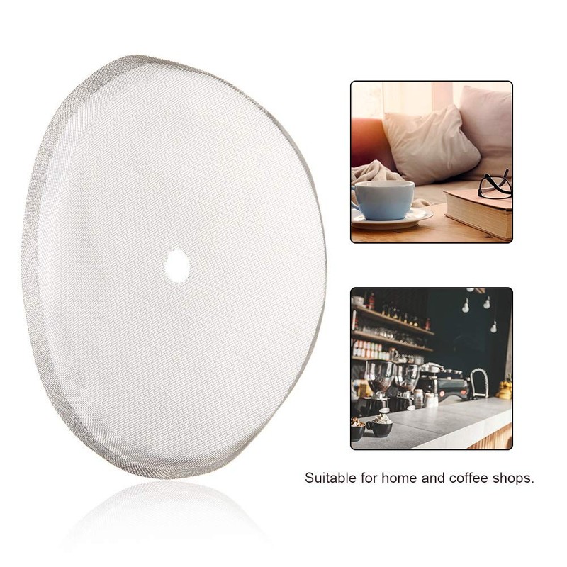 Fdit 5Pcs Coffee Filter Mesh, 8.5cm/3.3in Diameter Reusable Stainless Steel
