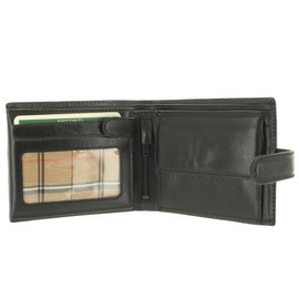 VISCONTI Monza Collection Vegetable Tanned Gents Leather Rome Wallet RFID Blocking MZ5 Black