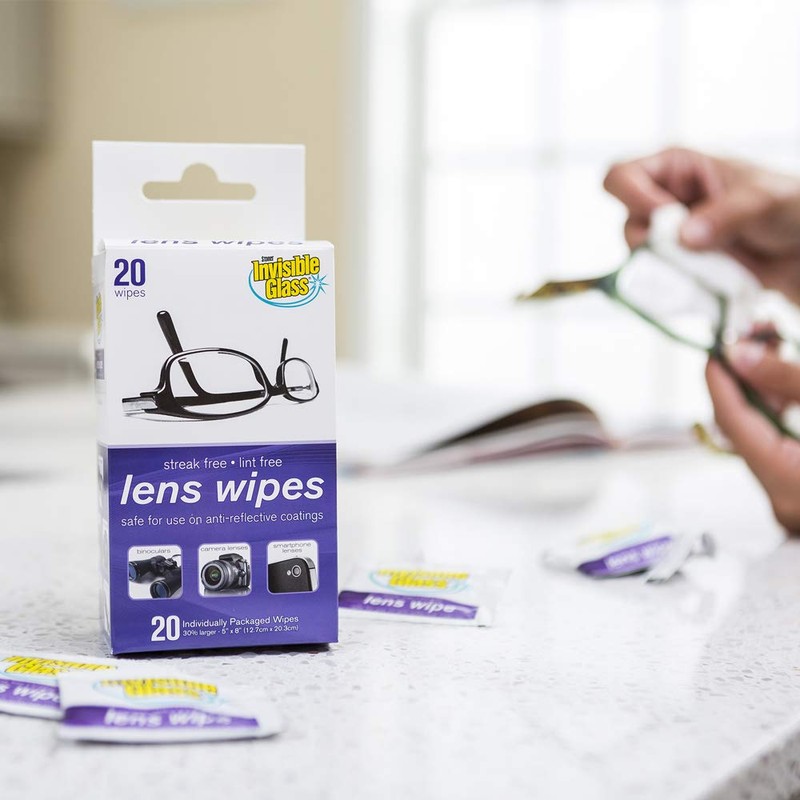 Invisible Glass 90102 Lens Cleaning Wipes – Streak-Free, Lint-Free Wipes