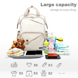 Hap Tim Baby Diaper Bag for Boys Girls, Large Backpack Diaper Bags with Double Compartments, Baby Registry Search Shower Gifts Stuff Newborn Must Haves（7340-KK）