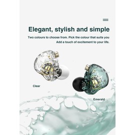 KAMINRUN TRN MT1 in-Ear Earphone Headphones, HiFi in-Ear Earphone Earbud with New 10mm Composite Magnetic Dynamic Driver Monitor Earbuds with Detachable C Pin 0.75MM Cable(with mic,TypeC Transparent)