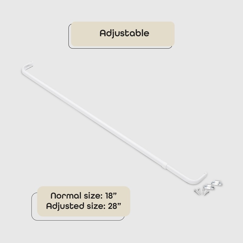 ACHIM Fantasia 18-28 inch Adjustable Width Single Curtain Rod for