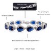 RIZILIA Tennis Bracelet & Pear Cut CZ [Simulated Blue Sapphire]