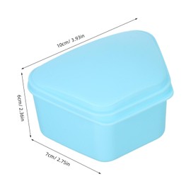 SAFIGLE 4pcs Denture Holder Retainer Case with Stable Trapezoidal Design Portable Denture Storage Box for Travel Compact Sealed Organizer Ensuring Cleanliness and Secure Fit