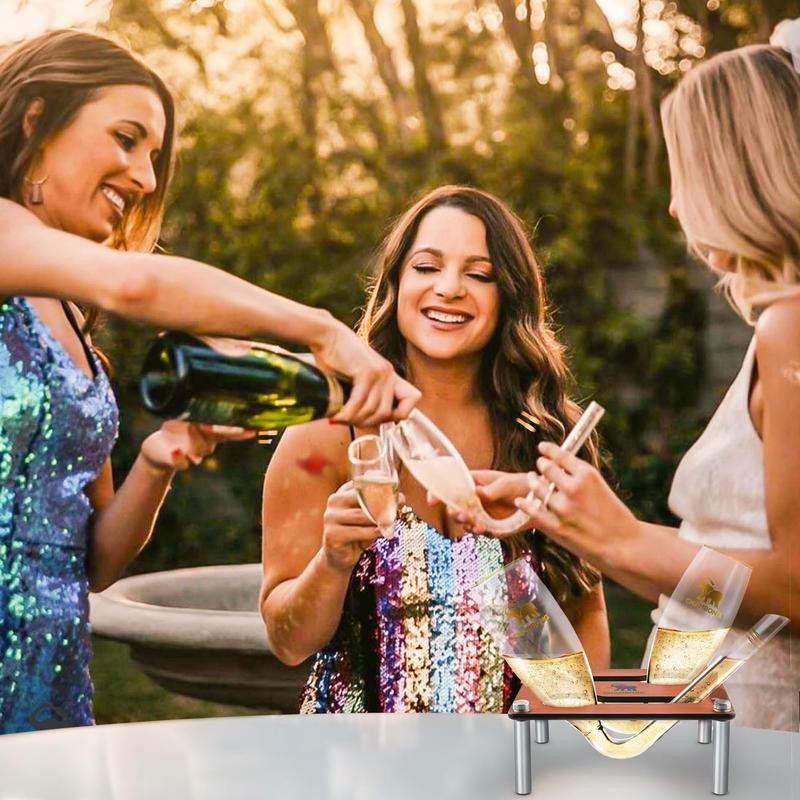 Chambong Holder for Easy Refills - Premium Wood Stand Holds