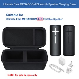 Elonbo Carrying Case ​for Ultimate Ears MEGABOOM 4/3 Portable Waterproof Bluetooth Speaker, MEGABOOM 4 Wireless Speaker Travel Storage Cover, Extra Mesh Pocket Fits Charging Cable, Black
