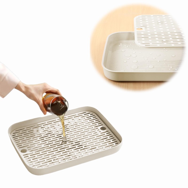 Eabdice Multifunctional Drain Board, Double Layer Drip Tray, Drainer with