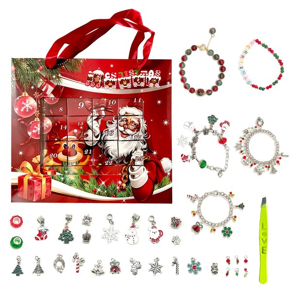 Christmas Advent Calendars 2024, DIY Charm Bracelet Jewelry Making Kit