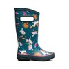 Bogs Rain Boot, Teal Multi, 6 US Unisex Big Kid