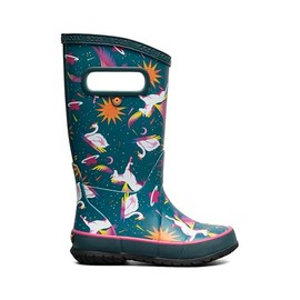 Bogs Rain Boot, Teal Multi, 6 US Unisex Big Kid