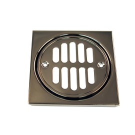 Westbrass Shower Strainer Set Square with Crown, Polished Chrome, D313-26