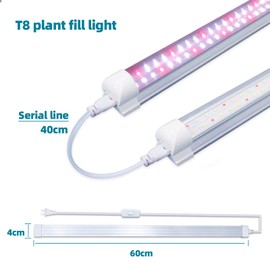 FLMTHL LED Grow Lights 2FT for Indoor Plants Full Spectrum, 20W Hanging Grow Light, Led Plant Grow Lights for Indoor Plants, Grow Lamp with Reflectors(2 Packs)