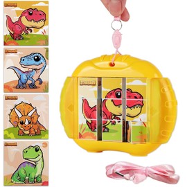 Sanfant 3D Rotating Puzzles for Toddlers 3 4 5 6 with Lanyard Travel Toys for Toddlers on Airplane Activities Toys for Kids, Fine Motor Skills Toys, Birthday for Boys & Girls(Dinosaur)