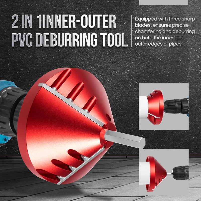 2 in 1 PVC Deburring Tool, Inner-Outer PVC Chamfer Tool,