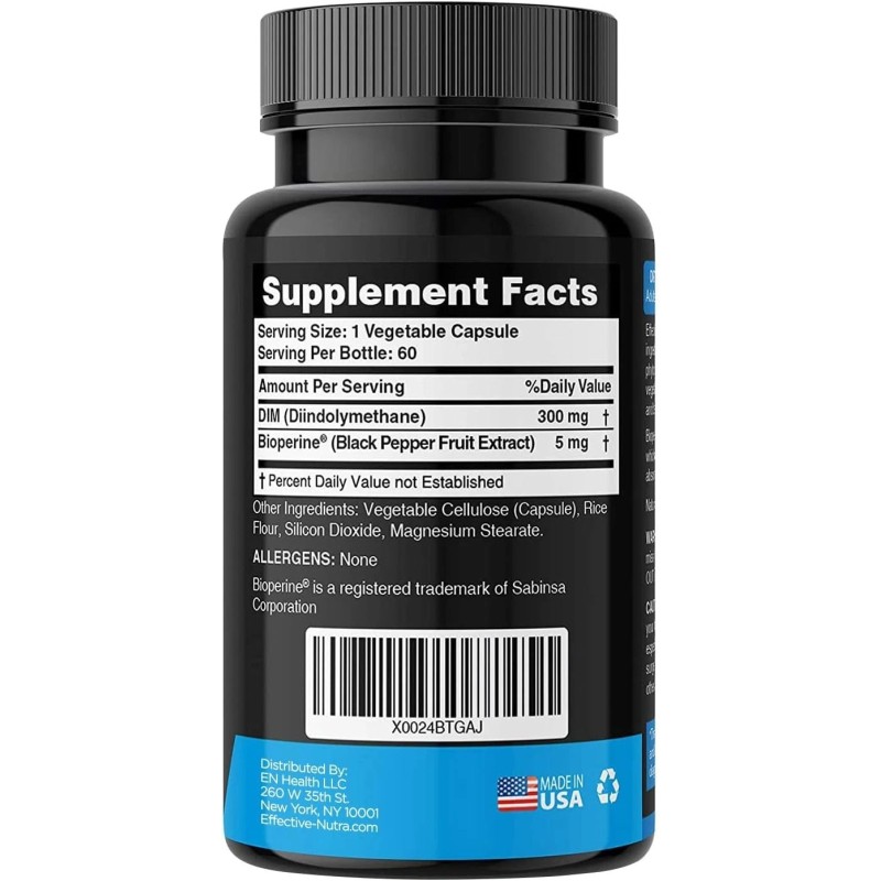 EFFECTIVE NUTRA Dim Supplement 300mg Capsule - Extra Strength Diindolylmetha