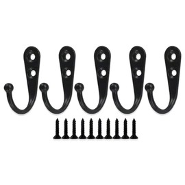 Mirhua Wall Hook, Wall Hook, Metal Fittings, Fall Prevention, For Sleeping, Entryway, Bathroom, Includes Mounting Screws, Hat, Clothes, Screw Hook, Wall Hanging, Hanging Storage, Antique Style, Set of