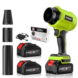 Cordless Leaf Blower, Leaf Blower Cordless with Battery and Charger, Portable Lightweight Handheld Blower, Extended Nozzle, Turbo Jet Blower for Lawn Care, Patio Cleaning, Leaves, Dust (Green)