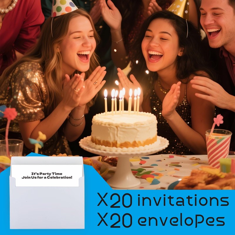 Dinggaogao You're Invited Birthday Party Invitations with Envelopes - 4x6
