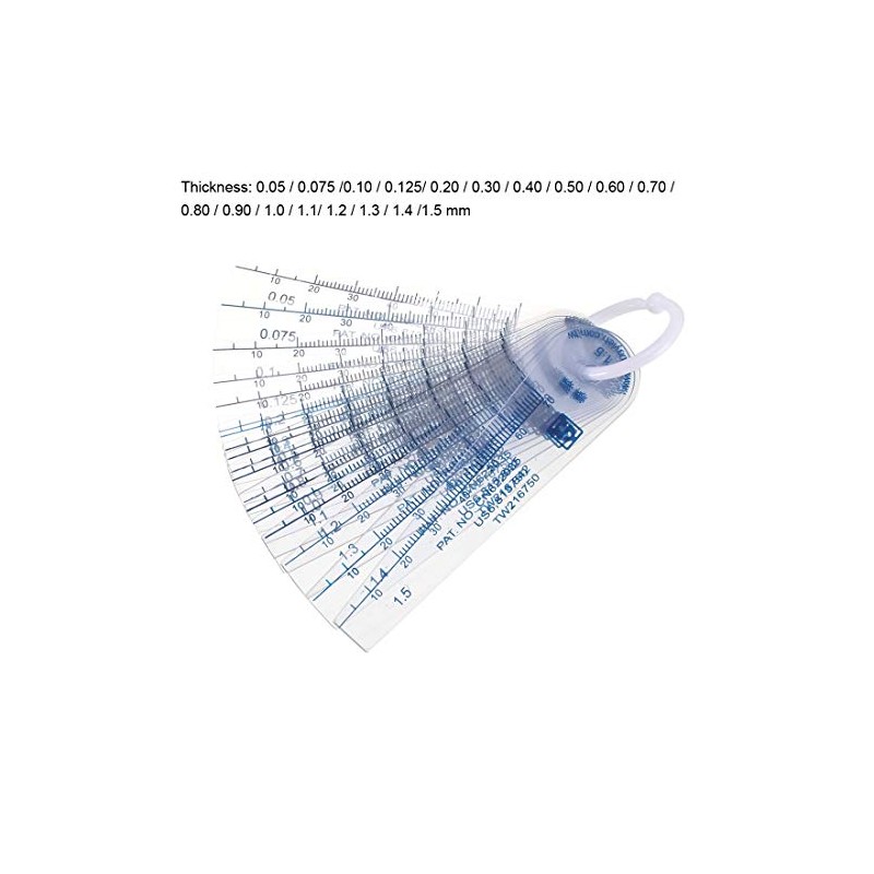 uxcell 18 in 1 Plastic Feeler Gauge 0.05-1.5mm Thickness Gap