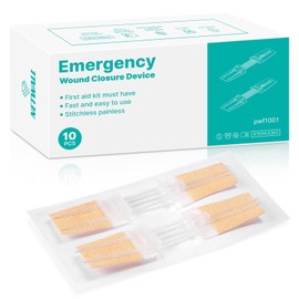 Emergency Wound Closure Strips - 10 Pcs Butterfly Bandages & Zip Stitch Strips - No-Stitch, Painless Laceration Repair - Portable First Aid for Wound Care, Outdoor, Travel