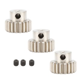 3PCS Metal Motor Gears with Set Screws M0.6 Module 3.175mm Hole Diameter Pinion Gear for 1/10 RC Car Truck 19T