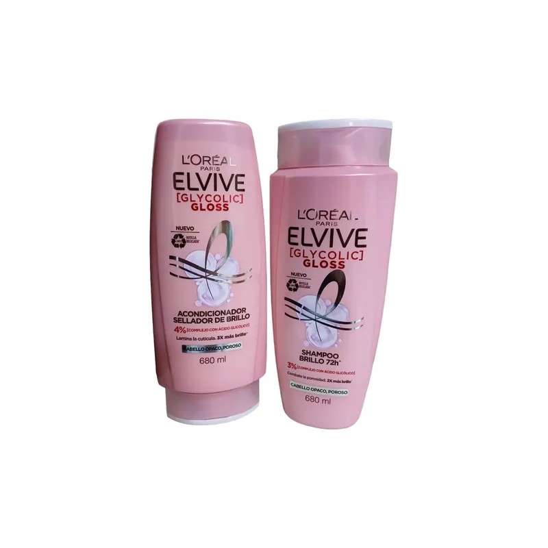 Kit 5 Piezas Shampoo Elvive Glycolic Gloss