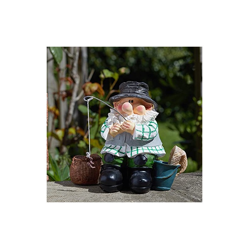 Smart Solar Figure GNOMO Fishing 22.5CM, Black/White