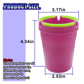 GAOLAOSY 2PCS Glow In The Dark Car Ashtray, Smell Proof Cup Holder Ashtrays with Lid, Mini Portable Smokeless Ashtray, Detachable and Cleanable Multi-Functional Trash for Car, Home, Office (Pink)