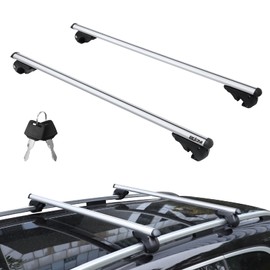 BEJONI 53" Universal Car Roof Rack Cross Bars, Aluminum Crossbars with 165Lbs Capacity, Adjustable Roof Rails with Lock, Fits SUVs & Vans with Raised Side Rails, Cargo Carrier for Luggage, Kayak, Bike