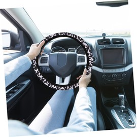 FUNOMOCYA 1Set Cow Pattern Steering Wheel Cover and Car Coaster Durable Cow Car Accessories Stylish Interior Decor for Vehicles Safe and Skin Friendly Material for Transforming